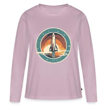 Skywalker - Découvrez l’aventure ! - T-shirt manches longues Premium bio Femme - rose poudré - Devant - Julia (174cm)