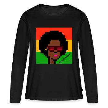 Cryptorastas JJ she - Frauen Premium Bio Langarmshirt - Schwarz - Vorne - Julia (174cm)