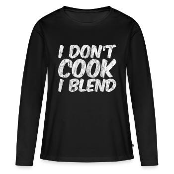 Je ne cuisine pas Je mélange - T-shirt manches longues Premium bio Femme - noir - Devant - Julia (174cm)