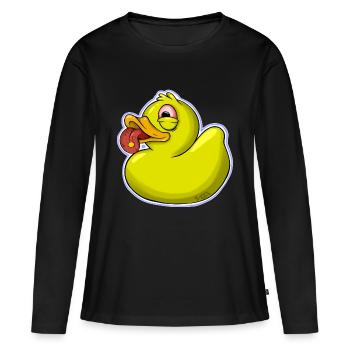 Quietscheente - Frauen Premium Bio Langarmshirt - Schwarz - Vorne - Julia (174cm)