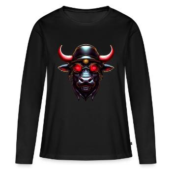 Animalistic Aviatorz #10 - Frauen Premium Bio Langarmshirt - Schwarz - Vorne - Julia (174cm)