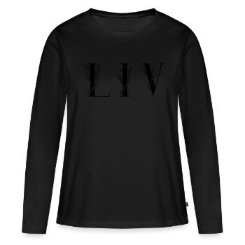 Name - Liv - Frauen Premium Bio Langarmshirt - Schwarz - Vorne - Julia (174cm)