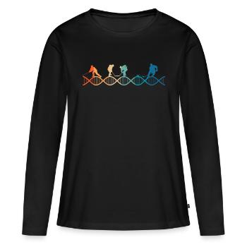 Le hockey est dans mon ADN - T-shirt manches longues Premium bio Femme - noir - Devant - Julia (174cm)