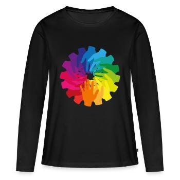 Diversity - Vielfalt ist alles! - Frauen Premium Bio Langarmshirt - Schwarz - Vorne - Julia (174cm)