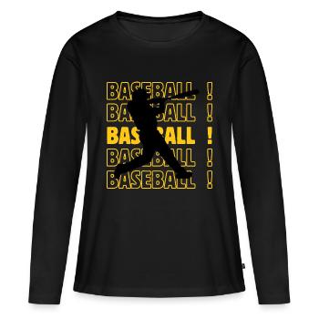 Baseball Baseball Baseball - Frauen Premium Bio Langarmshirt - Schwarz - Vorne - Julia (174cm)