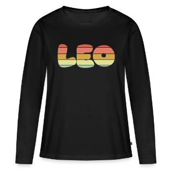 Leo sunset texture - Frauen Premium Bio Langarmshirt - Schwarz - Vorne - Julia (174cm)