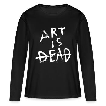 L’art est mort - Blanc - T-shirt manches longues Premium bio Femme - noir - Devant - Julia (174cm)