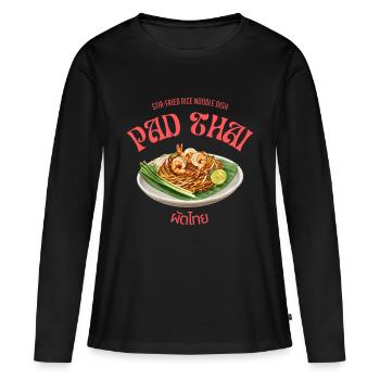 Pad thaï - T-shirt manches longues Premium bio Femme - noir - Devant - Julia (174cm)