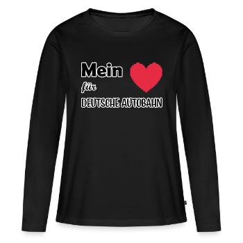 Mon cœur pour l’autoroute allemande - T-shirt manches longues Premium bio Femme - noir - Devant - Julia (174cm)