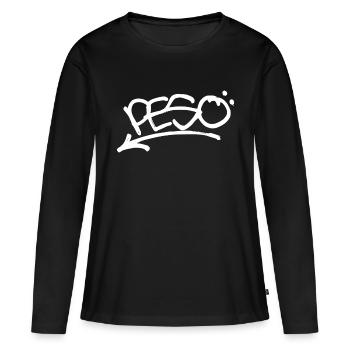 Graffiti Peso - Frauen Premium Bio Langarmshirt - Schwarz - Vorne - Julia (174cm)