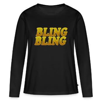 Bling Bling - T-shirt manches longues Premium bio Femme - noir - Devant - Julia (174cm)