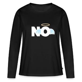 PAS d’humour amusant innocent - T-shirt manches longues Premium bio Femme - noir - Devant - Julia (174cm)