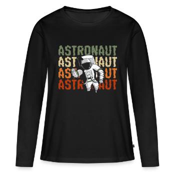 Fusée de la navette spatiale - T-shirt manches longues Premium bio Femme - noir - Devant - Julia (174cm)