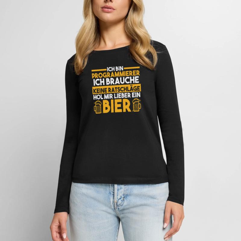 Programmieren Entwickler Coder Bier Programmierer Frauen Premium Bio Langarmshirt