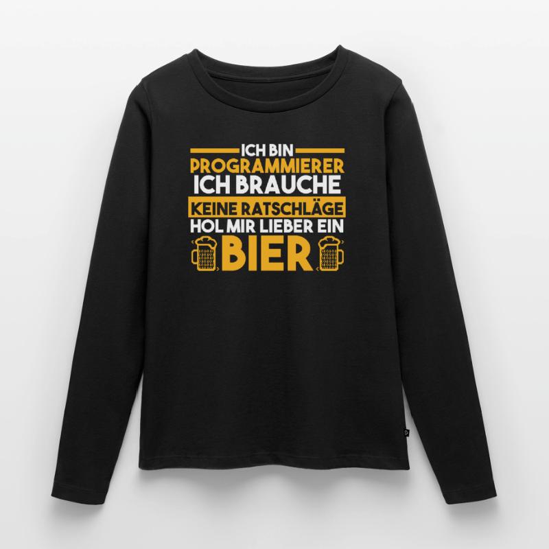 Programmieren Entwickler Coder Bier Programmierer Frauen Premium Bio Langarmshirt