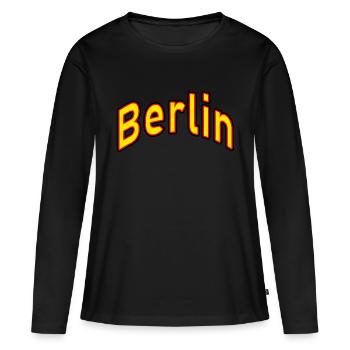 Berlin - Women's Premium Organic Long Sleeve Shirt - black - Front - Julia (174cm)