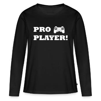 Jeu PC de jeu - T-shirt manches longues Premium bio Femme - noir - Devant - Julia (174cm)
