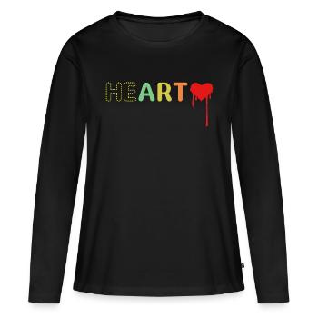 Art Heart Boho Colored - Amour pour l’art - T-shirt manches longues Premium bio Femme - noir - Devant - Julia (174cm)