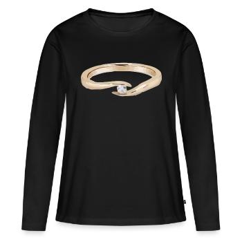 Ring - Frauen Premium Bio Langarmshirt - Schwarz - Vorne - Julia (174cm)