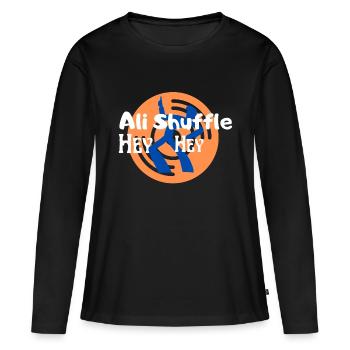 Italo Disco Ali T-shirt Shuffle - T-shirt manches longues Premium bio Femme - noir - Devant - Julia (174cm)