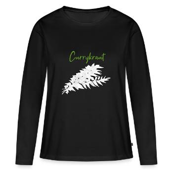 Herbes au curry - T-shirt manches longues Premium bio Femme - noir - Devant - Julia (174cm)