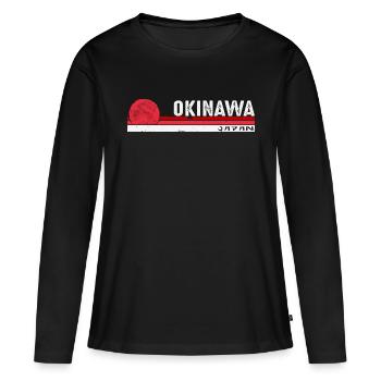 Okinawa Japan Retro Heritage Souvenir für Männer - Frauen Premium Bio Langarmshirt - Schwarz - Vorne - Julia (174cm)