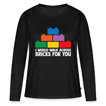 Brick Builder Brick Building Master Builder - Women's Premium Organic Long Sleeve Shirt - black - Front - Julia (174cm)