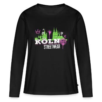 Cologne Skyline Ville Allemagne Cologne Graffiti - T-shirt manches longues Premium bio Femme - noir - Devant - Julia (174cm)