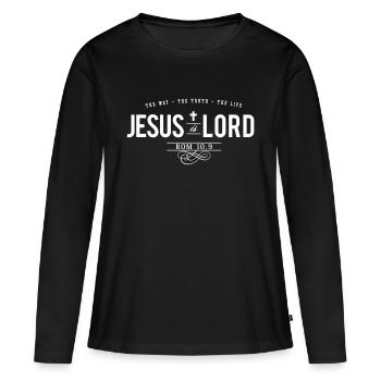 Jesus is Lord - Women's Premium Organic Long Sleeve Shirt - black - Front - Julia (174cm)