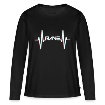 RAVE Heartbeat Raver EDM - T-shirt manches longues Premium bio Femme - noir - Devant - Julia (174cm)