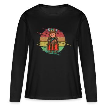 Wikinger - Frauen Premium Bio Langarmshirt - Schwarz - Vorne - Julia (174cm)