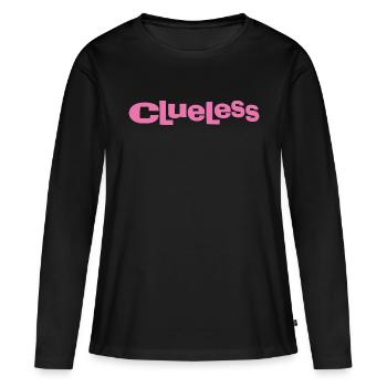 Clueless Logo Classique - T-shirt manches longues Premium bio Femme - noir - Devant - Julia (174cm)