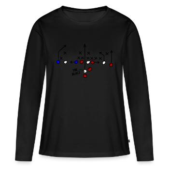 American Football Spielzug USA Runningback - Frauen Premium Bio Langarmshirt - Schwarz - Vorne - Julia (174cm)