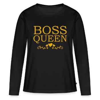 Boss Queen Lady Ladies Gift - Women's Premium Organic Long Sleeve Shirt - black - Front - Julia (174cm)