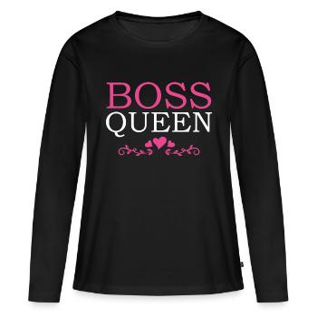 Boss Queen Lady Ladies Gift - Women's Premium Organic Long Sleeve Shirt - black - Front - Julia (174cm)