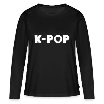 K-pop Fan de musique pop coréenne - T-shirt manches longues Premium bio Femme - noir - Devant - Julia (174cm)
