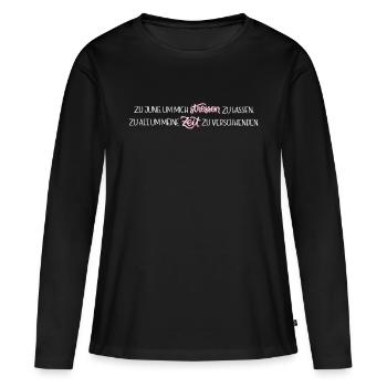 Zu Jung - Frauen Premium Bio Langarmshirt - Schwarz - Vorne - Julia (174cm)