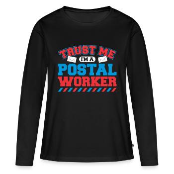 Postbote Briefträger Brief Paketdienst Geschenk - Frauen Premium Bio Langarmshirt - Schwarz - Vorne - Julia (174cm)