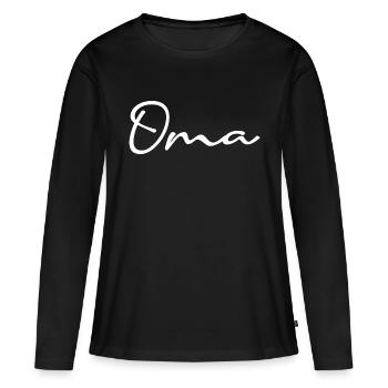 Oma, Süße Geschenk Idee, Überraschung, Großmutter - Frauen Premium Bio Langarmshirt - Schwarz - Vorne - Julia (174cm)