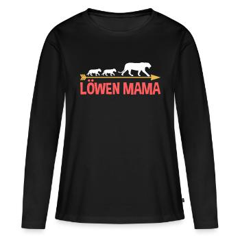 Mutter Löwen Mama - Frauen Premium Bio Langarmshirt - Schwarz - Vorne - Julia (174cm)