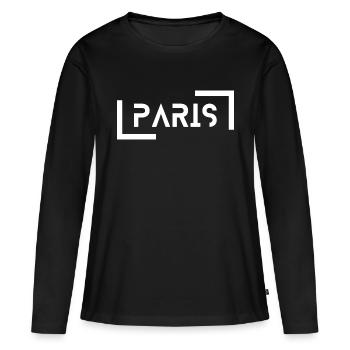 Paris - T-shirt manches longues Premium bio Femme - noir - Devant - Julia (174cm)