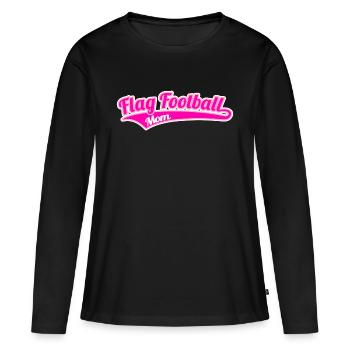 Flag Football Maman Mama Mutter - T-shirt manches longues Premium bio Femme - noir - Devant - Julia (174cm)