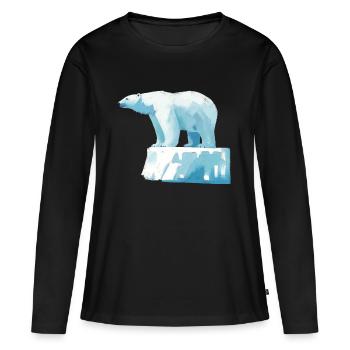 Ours polaire sur la banquise - T-shirt manches longues Premium bio Femme - noir - Devant - Julia (174cm)