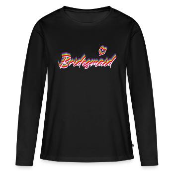 Bridesmaid Rainbow Shadow, White - Frauen Premium Bio Langarmshirt - Schwarz - Vorne - Julia (174cm)