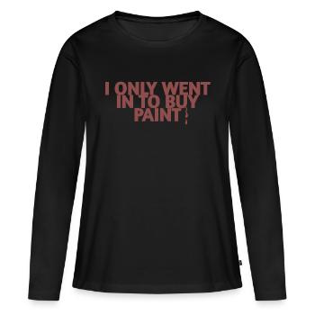 Ich wollte nur Farbe kaufen - Frauen Premium Bio Langarmshirt - Schwarz - Vorne - Julia (174cm)