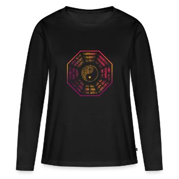 Yin Yang - T-shirt manches longues Premium bio Femme - noir - Devant - Julia (174cm)