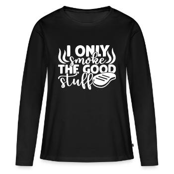 Grillen Grill Grillsaison Geschenkidee Witzig - Frauen Premium Bio Langarmshirt - Schwarz - Vorne - Julia (174cm)