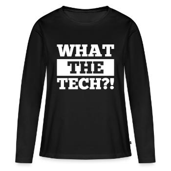 Was der Techniker?! Angebot für einen - Frauen Premium Bio Langarmshirt - Schwarz - Vorne - Julia (174cm)