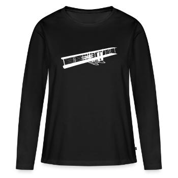 Avions à moteur historiques de 1905 - T-shirt manches longues Premium bio Femme - noir - Devant - Julia (174cm)
