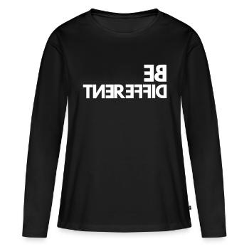 Être différent - T-shirt manches longues Premium bio Femme - noir - Devant - Julia (174cm)